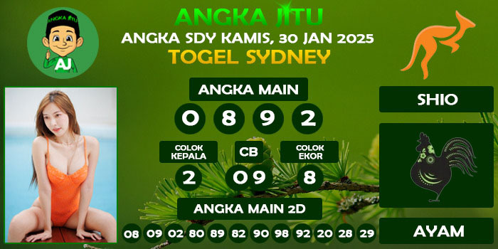 Prediksi Angka Jitu Sdy Kamis 30 Januari 2025