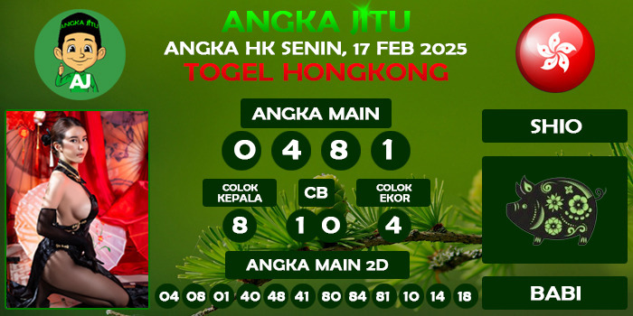 Prediksi Angka Jitu Hk Senin 17 Februari 2025