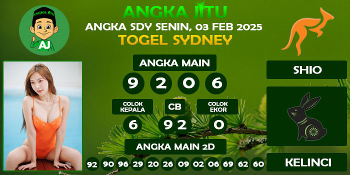 Prediksi Angka Jitu Sdy Senin 03 Februari 2025