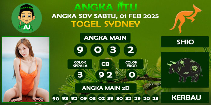 Prediksi Angka Jitu Sdy Sabtu 01 Februari 2025