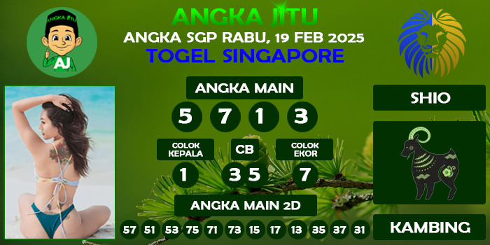 Prediksi Angka Jitu Sgp Rabu 19 Februari 2025