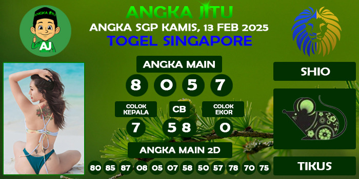 Prediksi Angka Jitu Sgp Kamis 13 Februari 2025