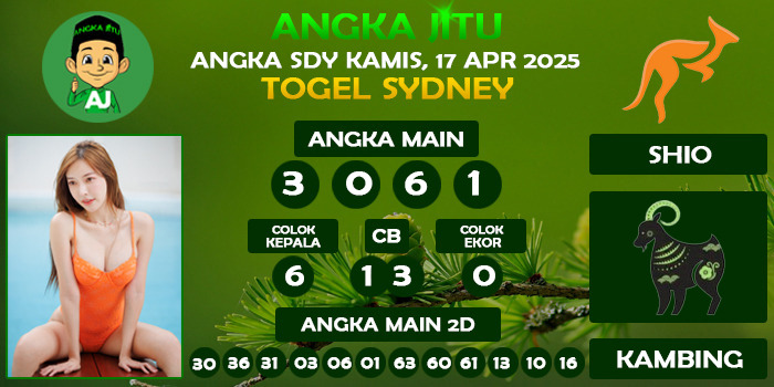 Prediksi Angka Jitu Sdy Kamis 17 April 2025