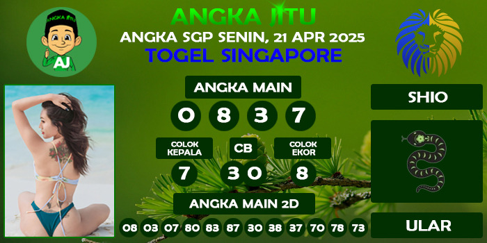Prediksi Angka Jitu Sgp Senin 21 Maret 2025