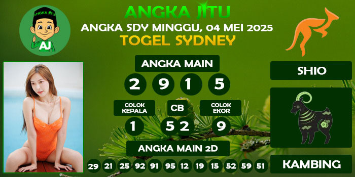 Prediksi Angka Jitu Sdy Minggu 04 Mei 2025