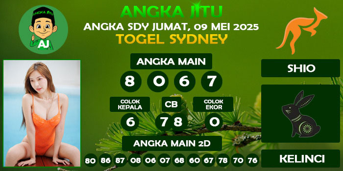 Prediksi Angka Jitu Sdy Jumat 09 Mei 2025
