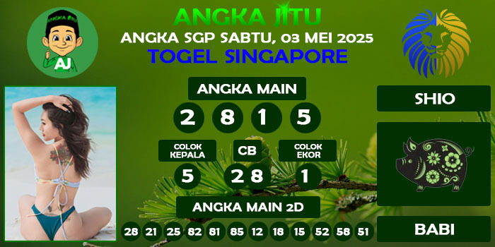 Prediksi Angka Jitu Sgp Sabtu 03 Mei 2025