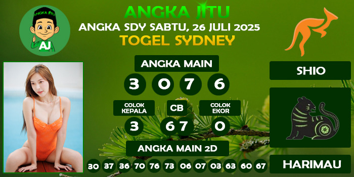 Prediksi Angka Jitu Sdy Sabtu 26 Juli 2025