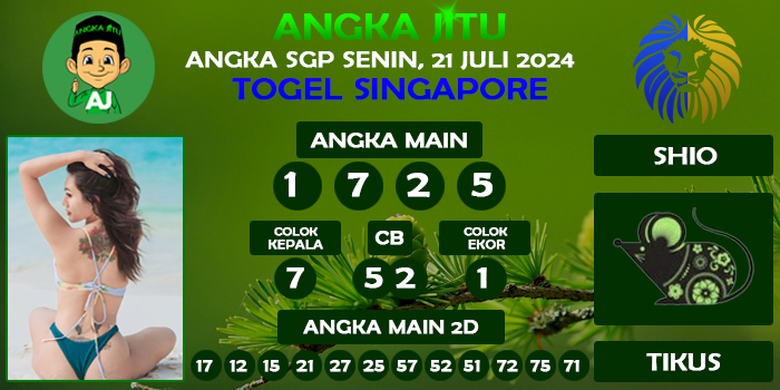Prediksi Angka Jitu Sgp Senin 21 Juli 2025