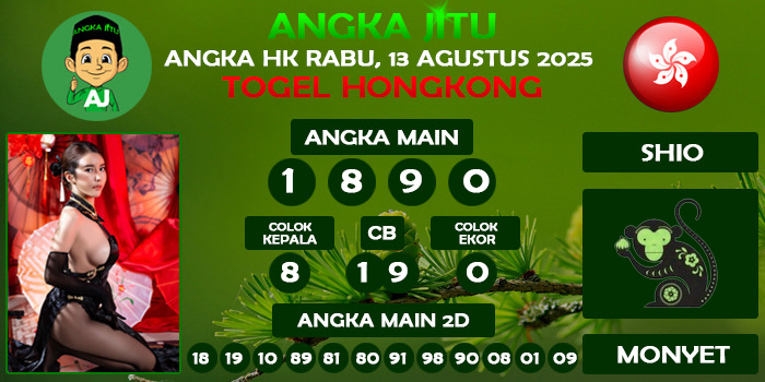 Prediksi Angka Jitu Hk Rabu 13 Agustus 2025