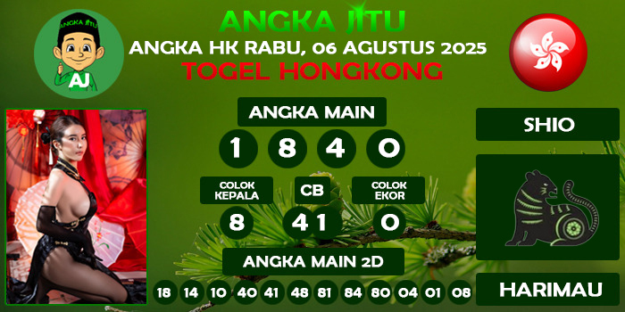 Prediksi Angka Jitu Hk Rabu 06 Agustus 2025