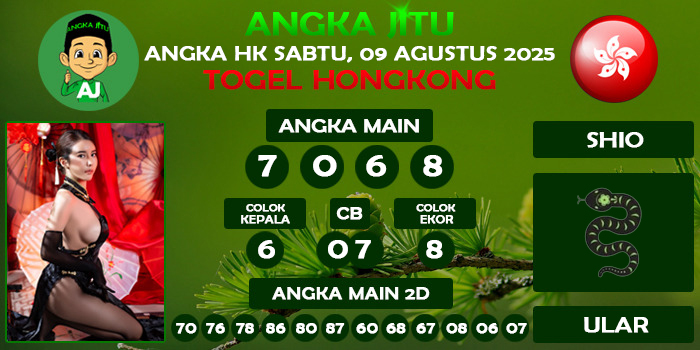 Prediksi Angka Jitu Hk Sabtu 09 Agustus 2025