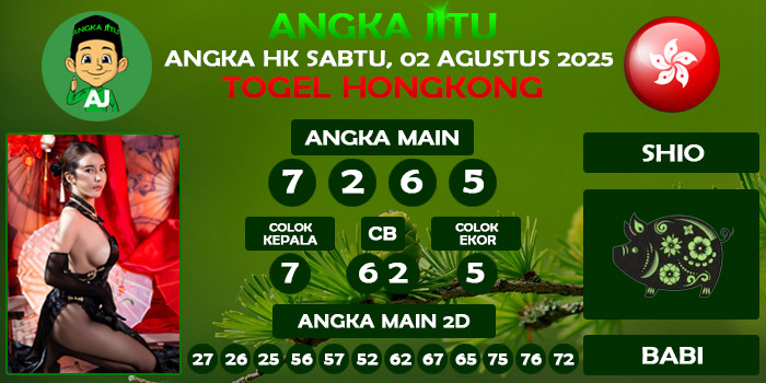 Prediksi Angka Jitu Hk Sabtu 02 Agustus 2025