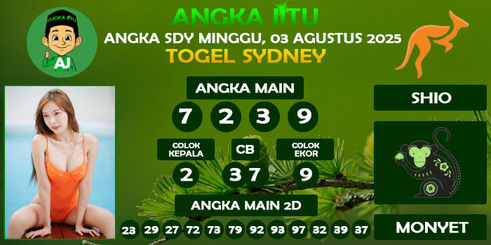 Prediksi Angka Jitu Sdy Minggu 03 Agustus 2025