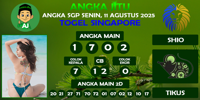 Prediksi Angka Jitu Sgp Senin 11 Agustus 2025