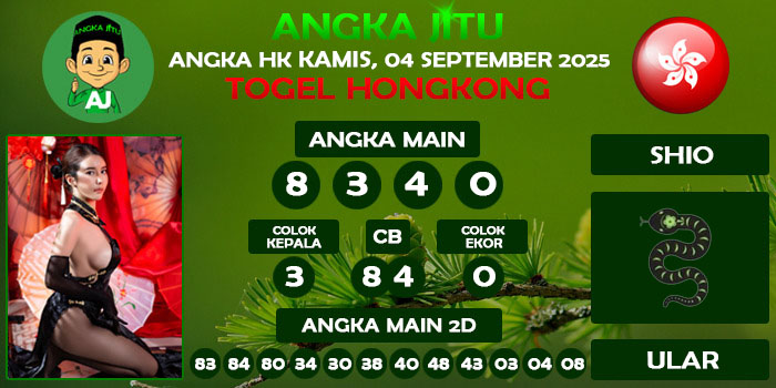 Prediksi Angka Jitu Hk Kamis 04 September 2025