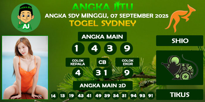 Prediksi Angka Jitu Sdy Minggu 07 September 2025