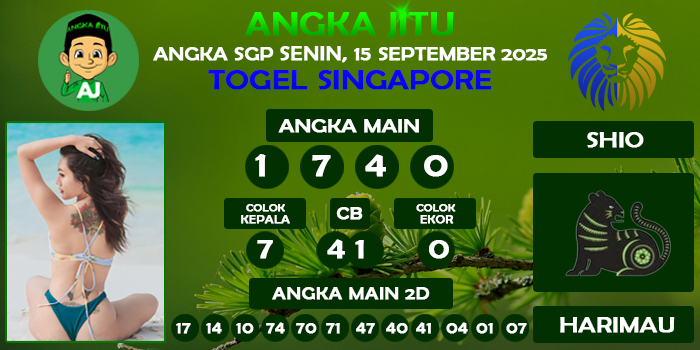 Prediksi Angka Jitu Sgp Senin 15 September 2025