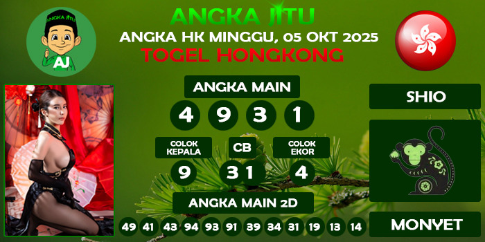 Prediksi Angka Jitu Hk Minggu 05 Oktober 2025