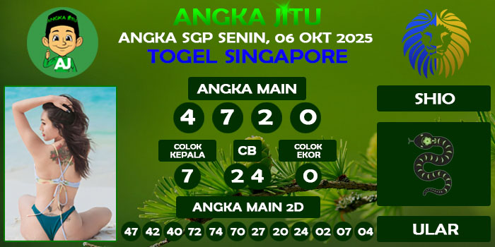 Prediksi Angka Jitu Sgp Senin 06 Oktober 2025