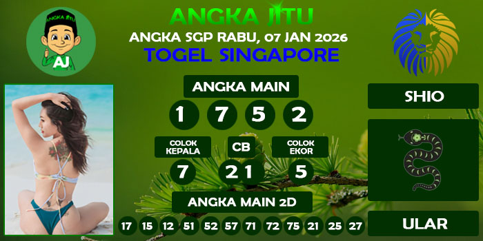 Prediksi Angka Jitu Sgp Rabu 07 Januari 2026
