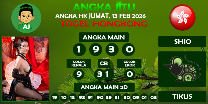 Prediksi Angka Jitu Hk Jumat 13 Februari 2026