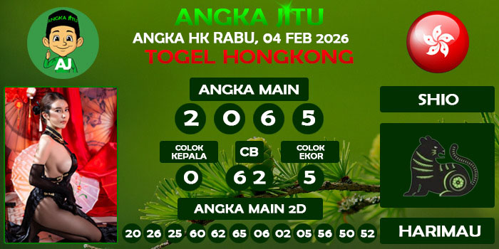 Prediksi Angka Jitu Hk Rabu 04 Februari 2026