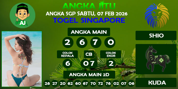 Prediksi Angka Jitu Sgp Sabtu 07 Februari 2026