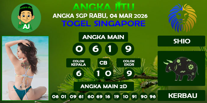Prediksi Angka Jitu Sgp Rabu 04 Maret 2026
