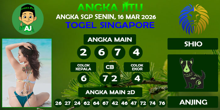 Prediksi Angka Jitu Sgp Senin 16 Maret 2026