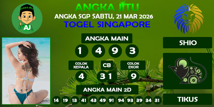 Prediksi Angka Jitu Sgp Sabtu 21 Maret 2026