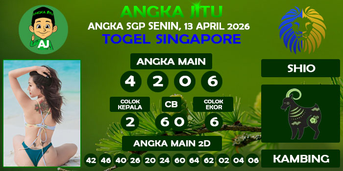 Prediksi Angka Jitu Sgp Senin 13 April 2026